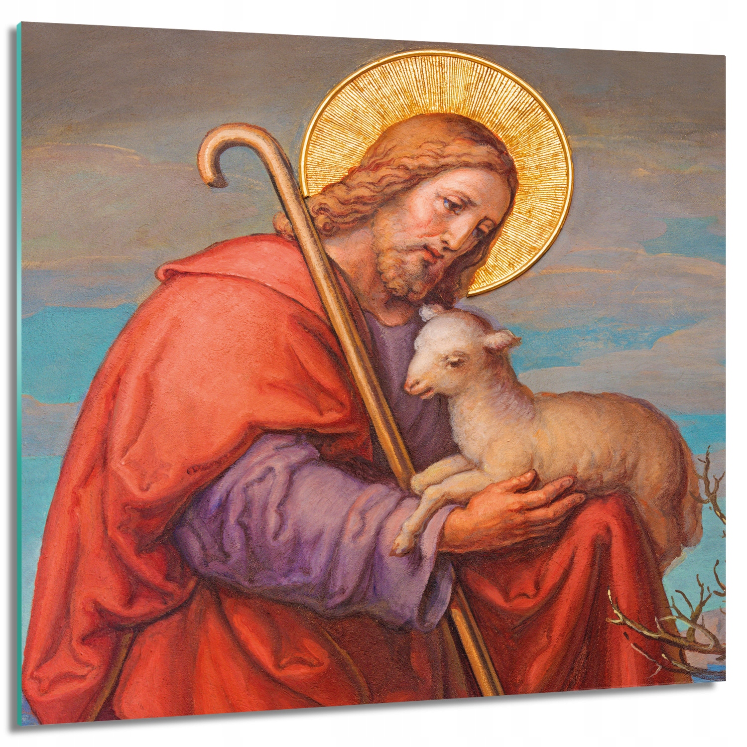 

kwadrat Obraz na szkle Baranek Jezus miłość 60x60