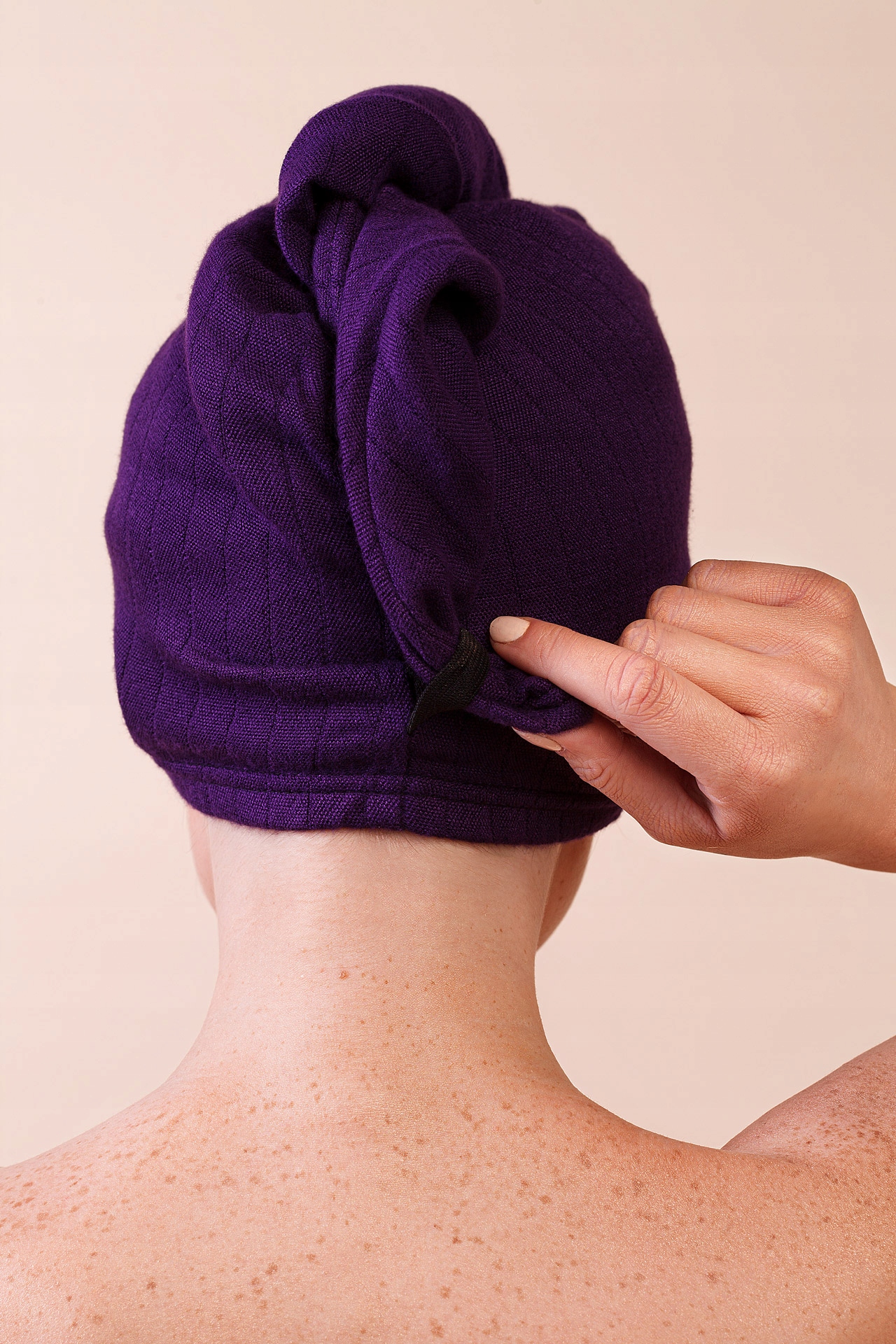 ANWEN Turban DRY IT UP Fioletowy Materiał dominujący bambus