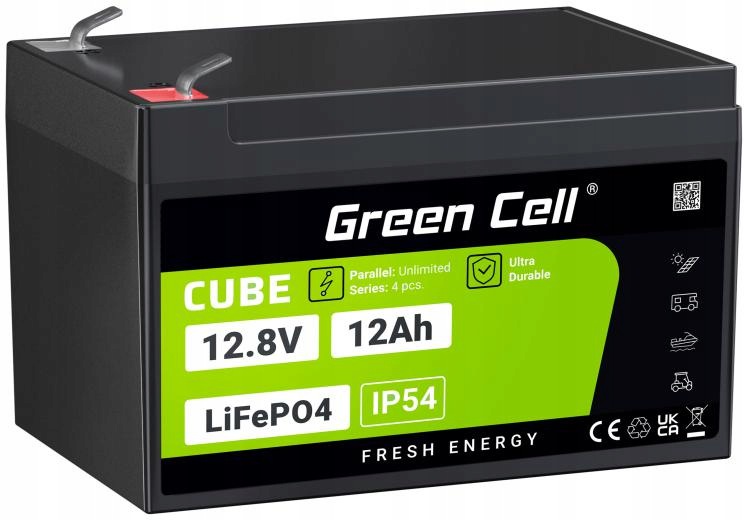 Lítium-železovo-fosfátový Akumulátor LiFePO4 Green Cell Cube 12.8V 12Ah