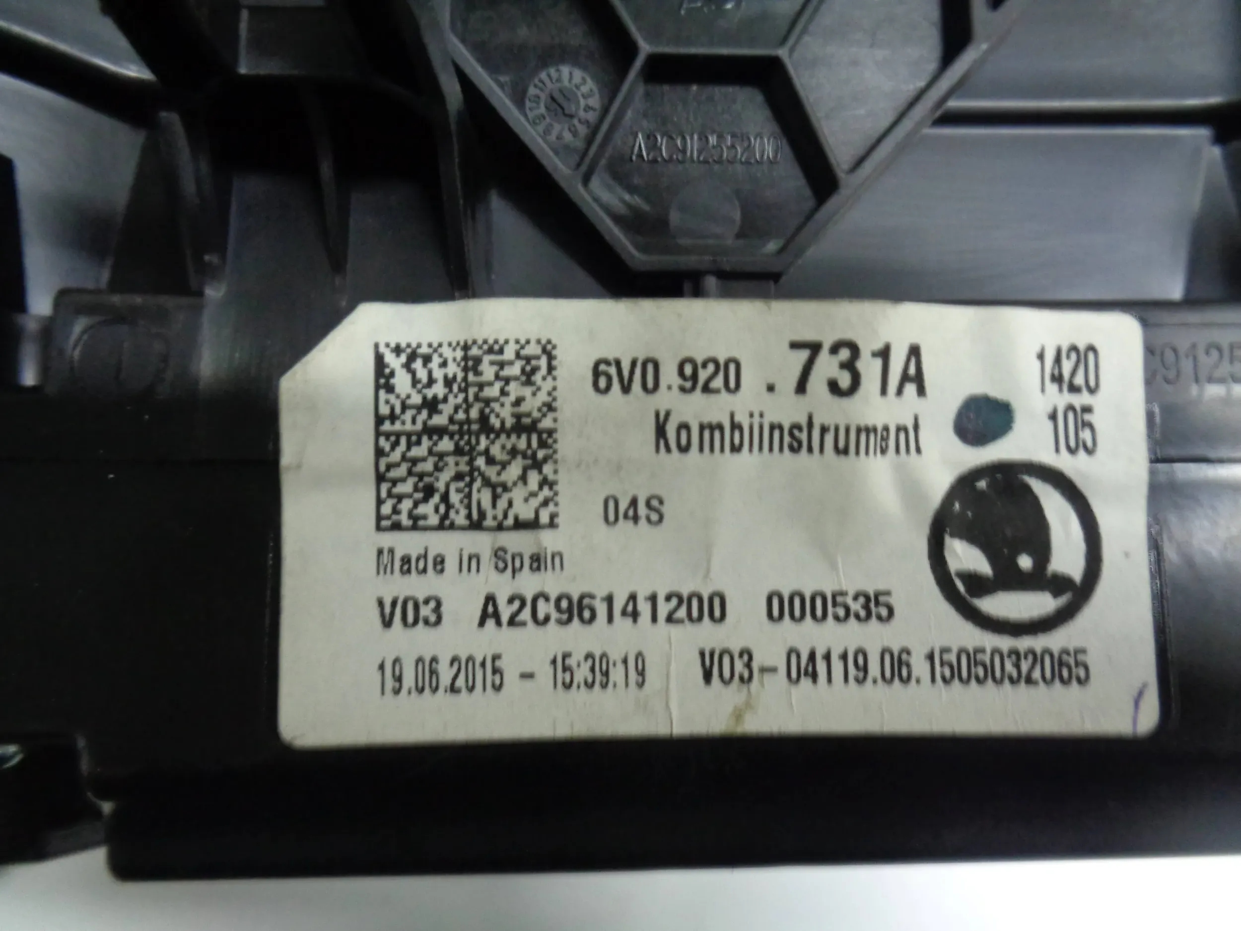 SKODA FABIA III 1.4 TDI DIALS DIALS EUROPA 6V0920731A