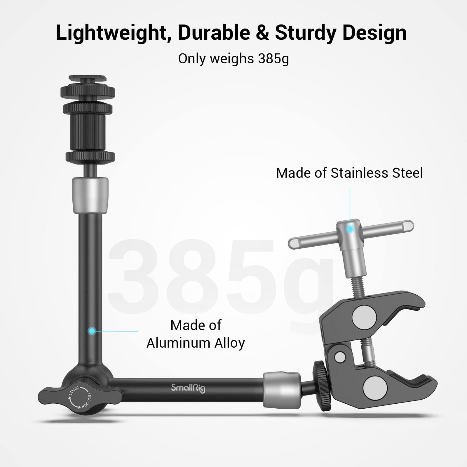 SMALLRIG Super Clamp i Magic Arm 11 cali do Monitora LED Mikrofonu — miniatura 5