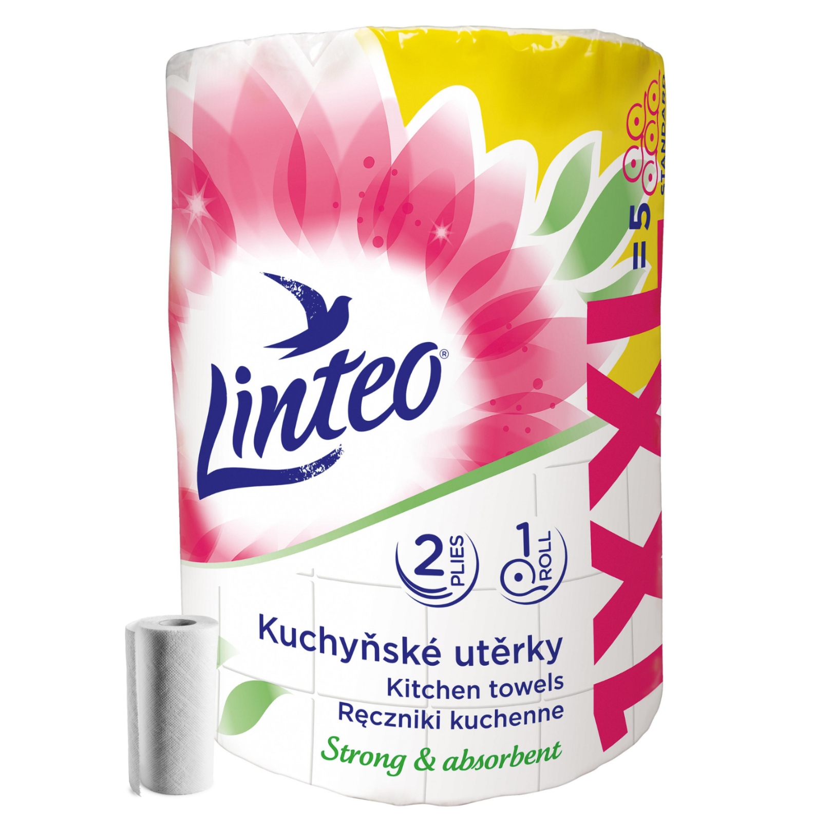 8x Papírový ručník Linteo Xxl Bílý 50M 250 listů Dvouvrstvý