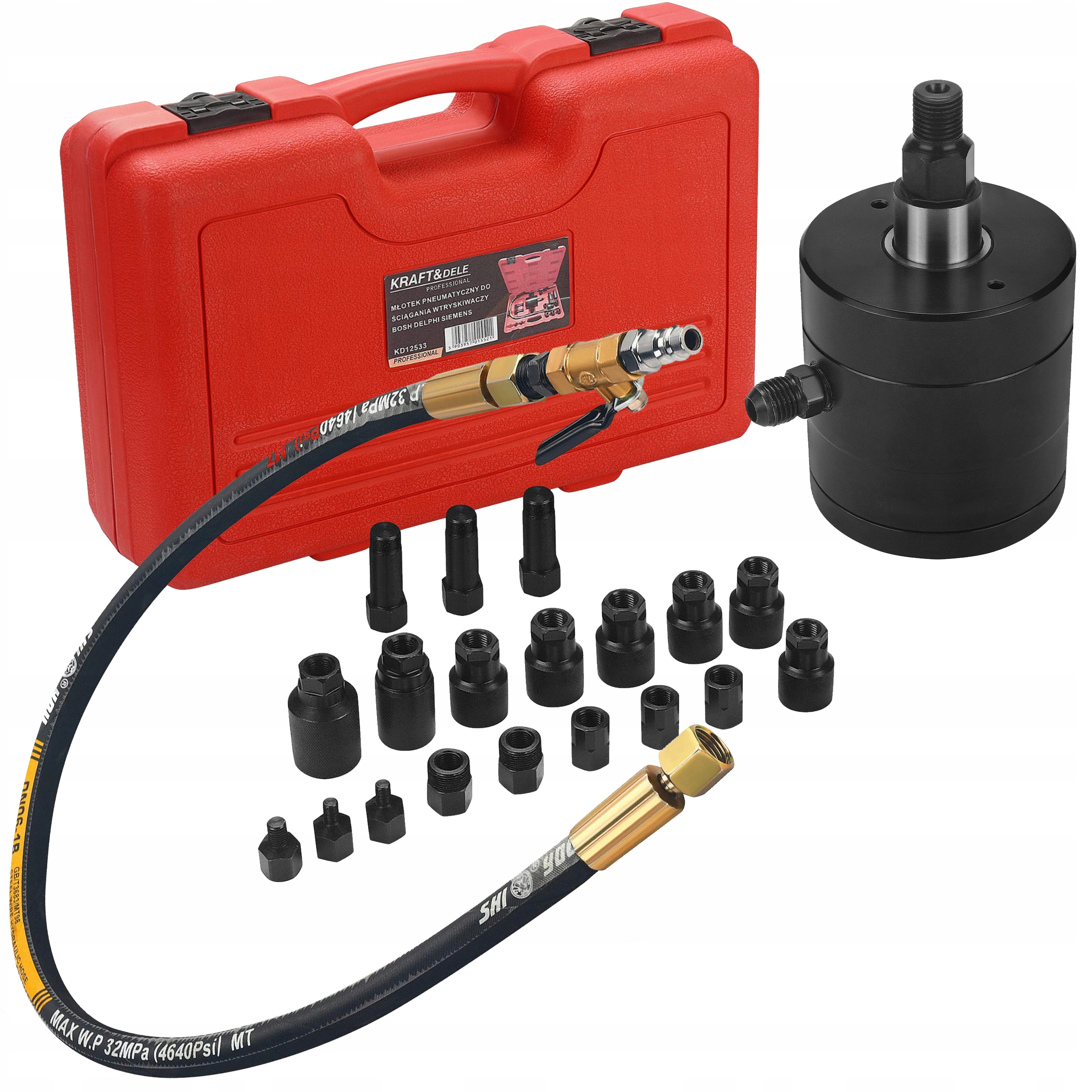 Pneumatické kladivo pro stahování vstřikovačů 21 ks Kraft&dele KD12533