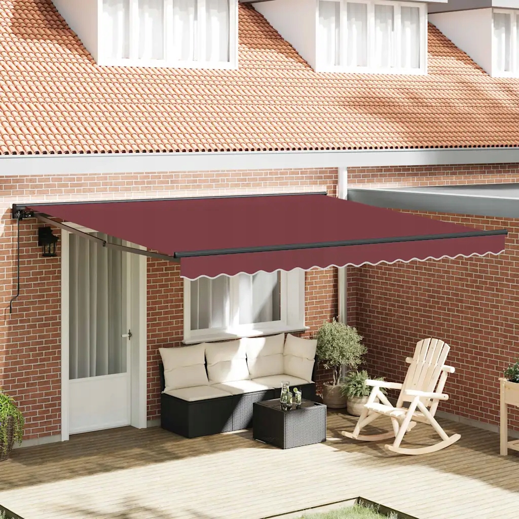Budsorovatelné zastřešení Bordó červená 400x300 cm textil Burgundská 333052