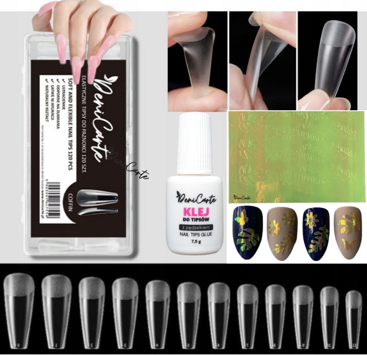 TIPSY FLEXIBLE BEZBARWNE 120SZT COFFIN + KLEJ