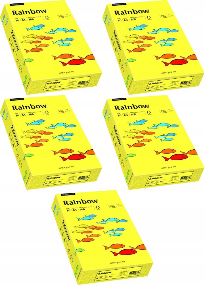 

Papier ksero Rainbow A4 500szt słoneczny żółty x5