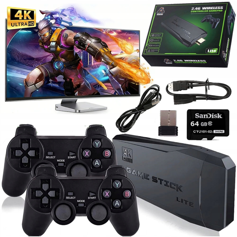 Konsola Retro Do Telewizora Ponad 20000 Gier Dwa Pady Przenośna Hdmi Tv