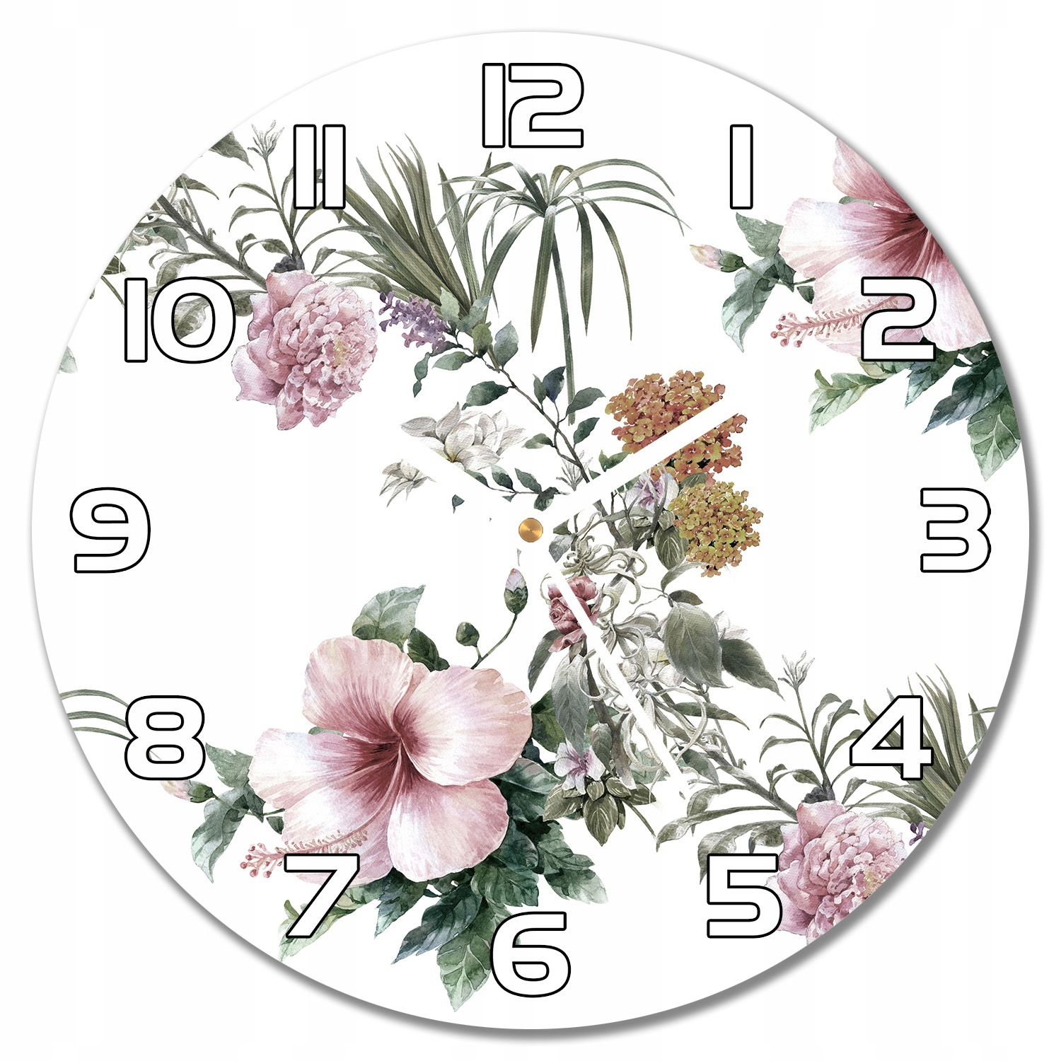 

Zegar ścienny Malowane kwiaty hibiskusa f30 cm