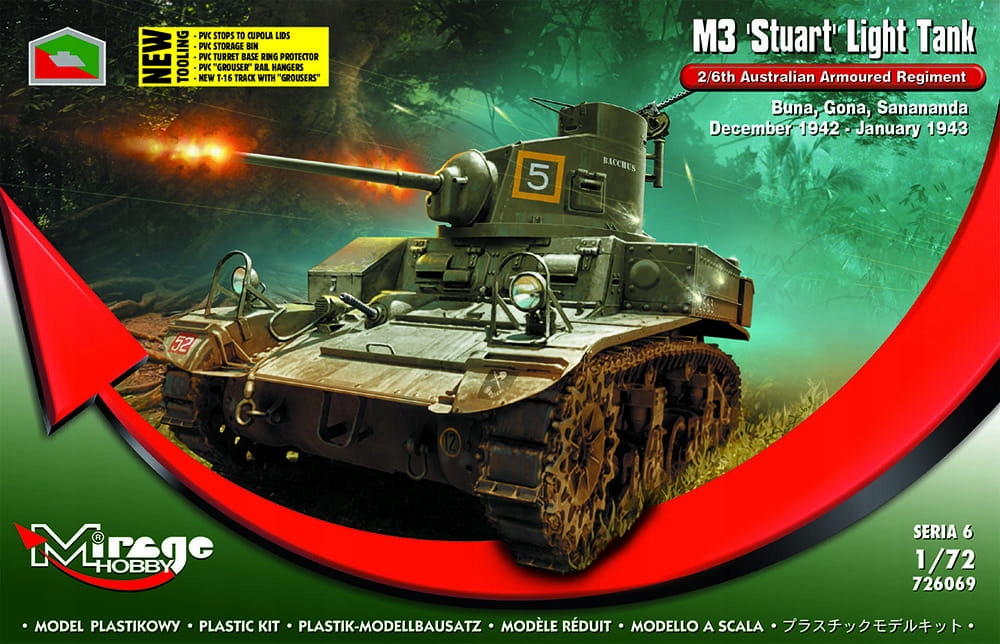 Mirage 726069 1:72 M3 Stuart 2/6th Australian Armo