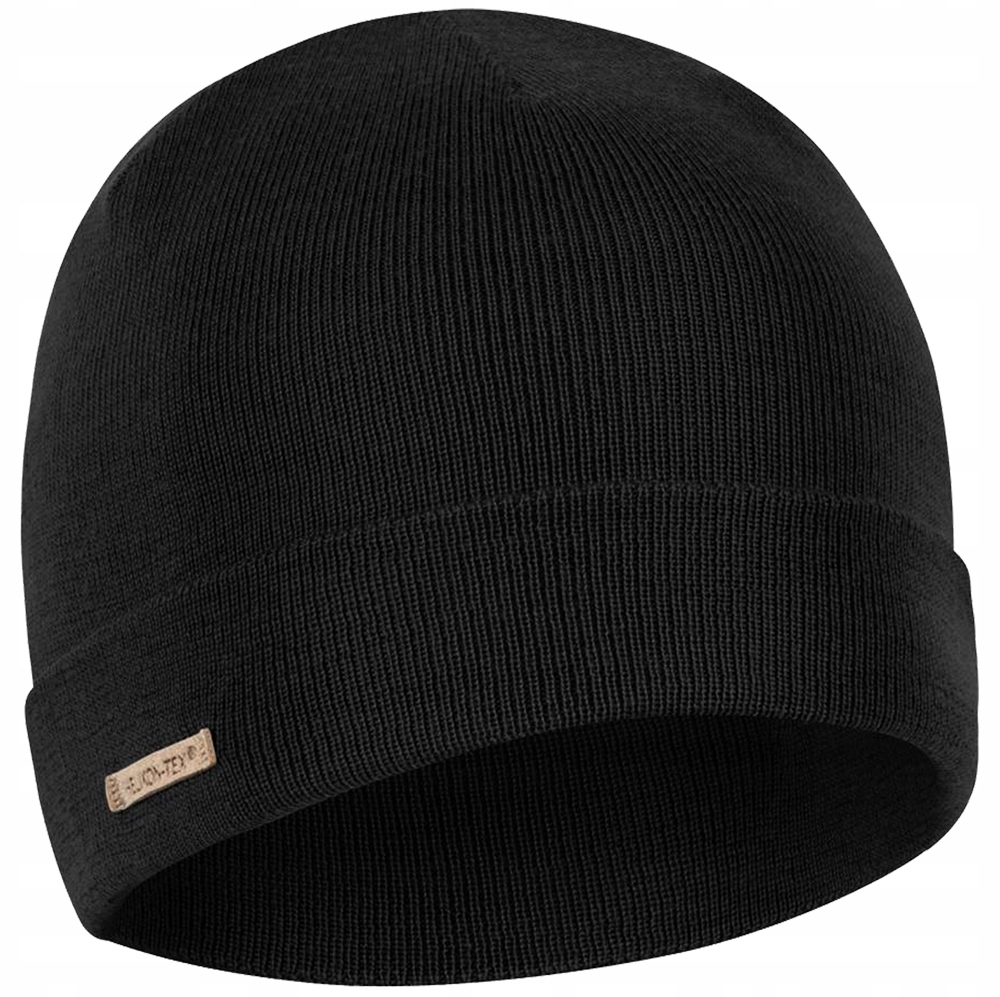 Czapka Zimowa Helikon Winter 100% Wełna Merino Beanie Na Zimę Czarna
