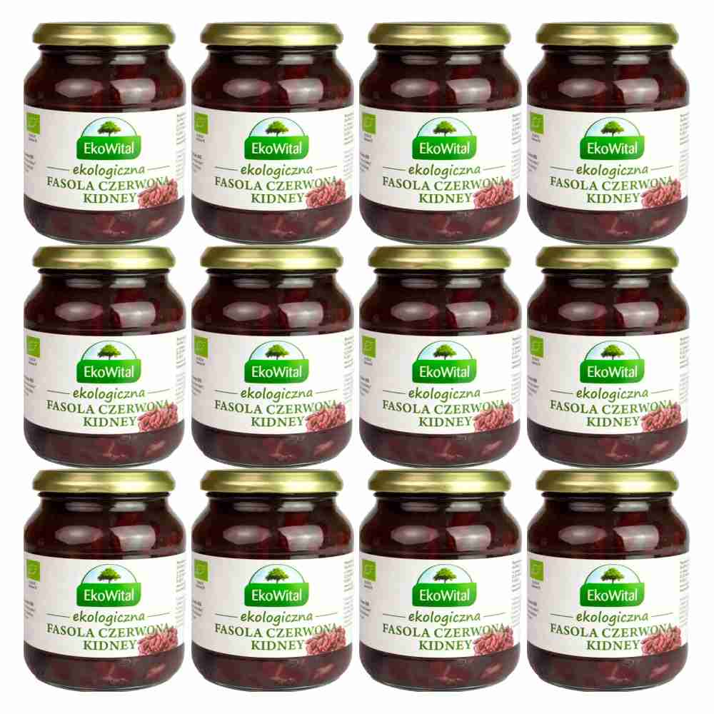 12 x Fasola Czerwona Kidney w Zalewie Bio 360 g (240 g) Eko-Wital