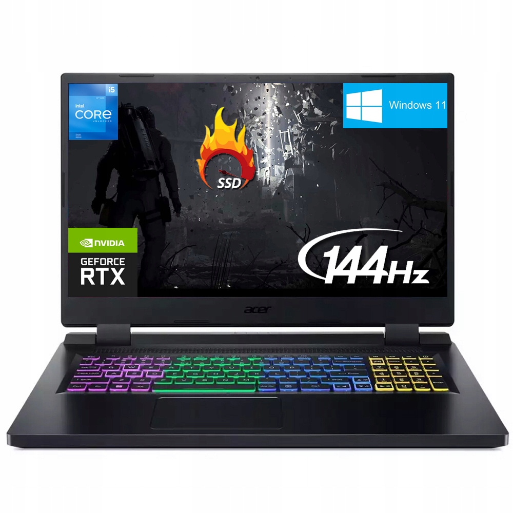 

Acer Nitro i5-12500H 17' 144H 32G SSD1000 3060 W11