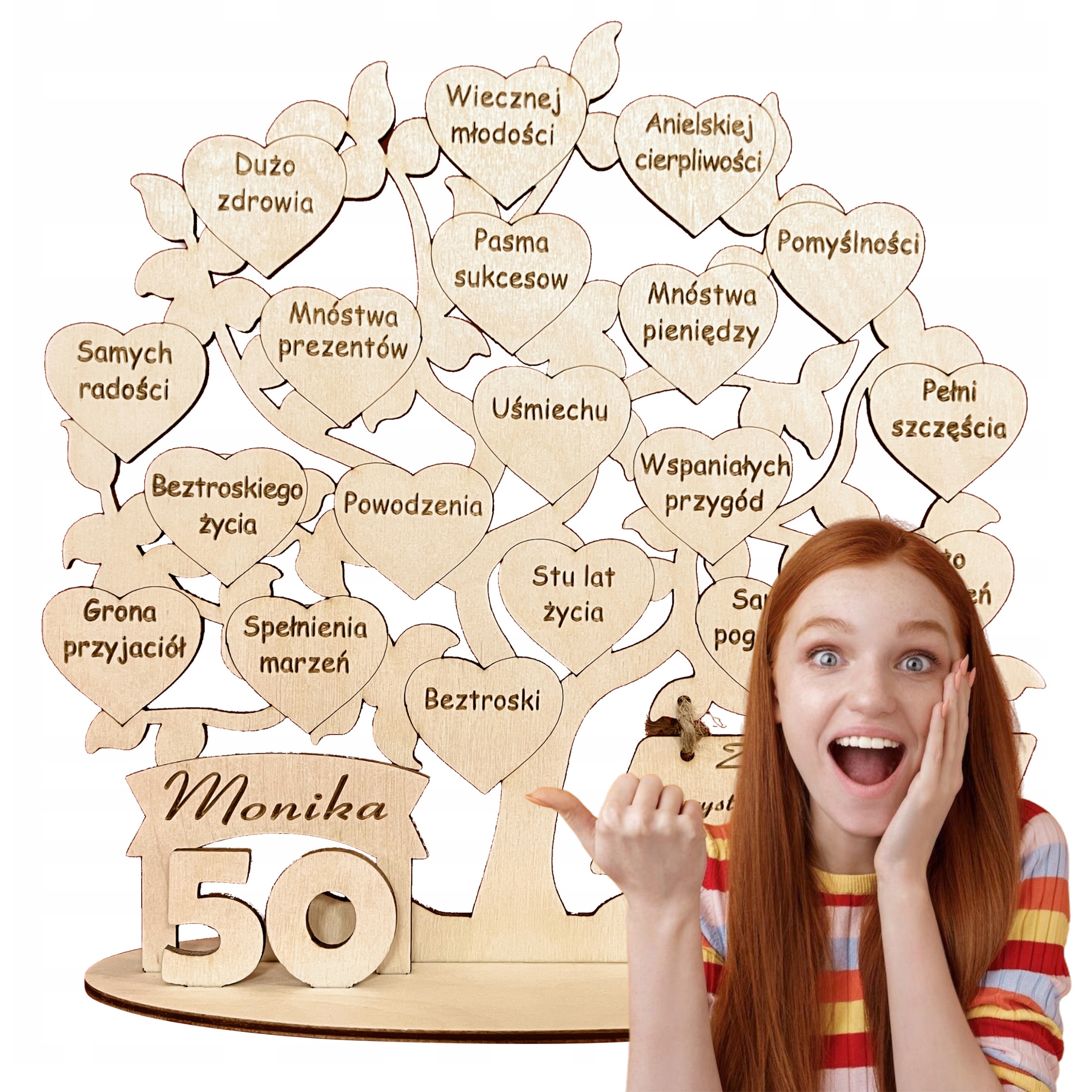 18 30 40 50 60 70 80 narozeniny gravírovaný strom štěstí s přáním