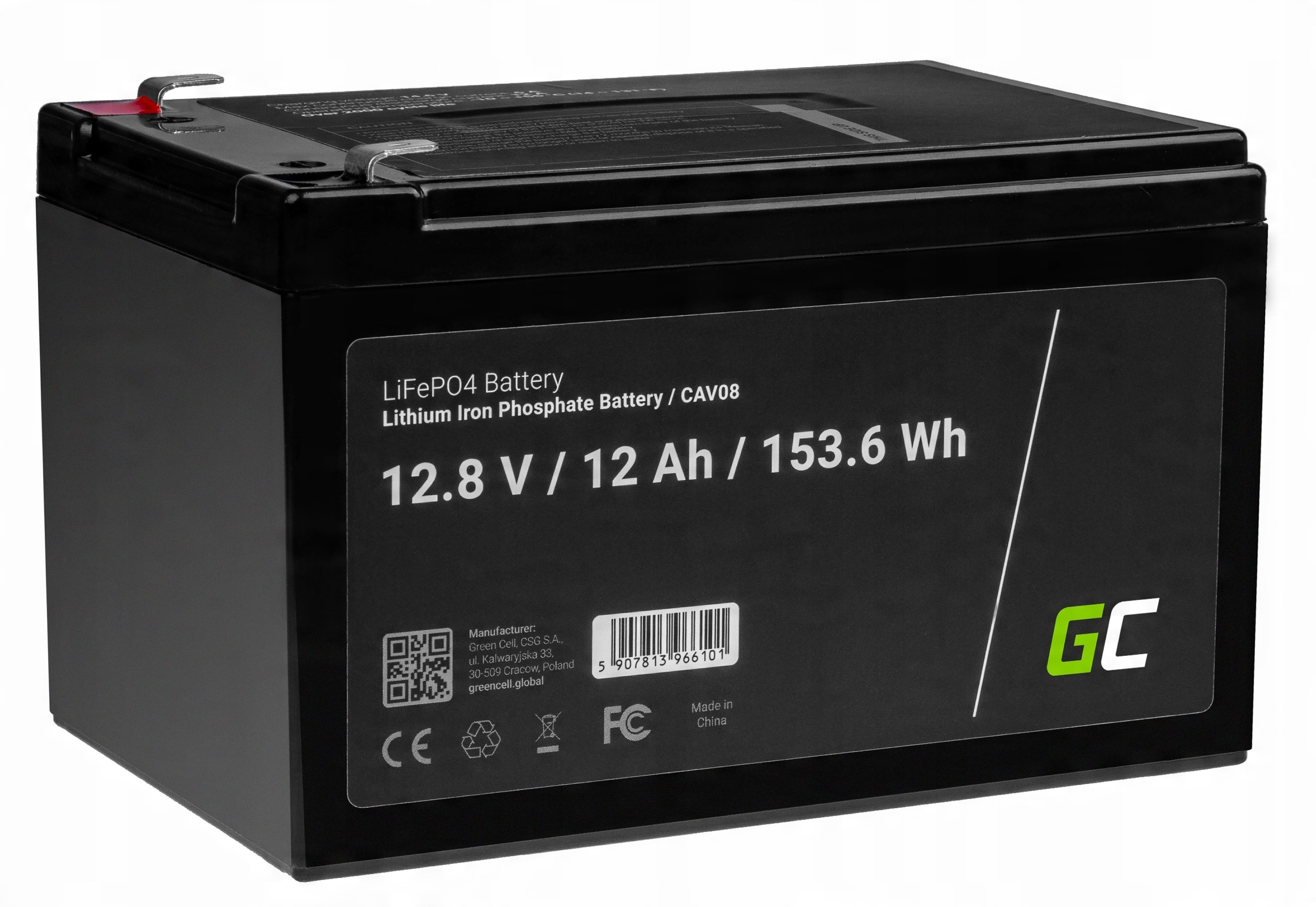 

Akumulator litowy LiFePO4 Green Cell 12.8V 12Ah