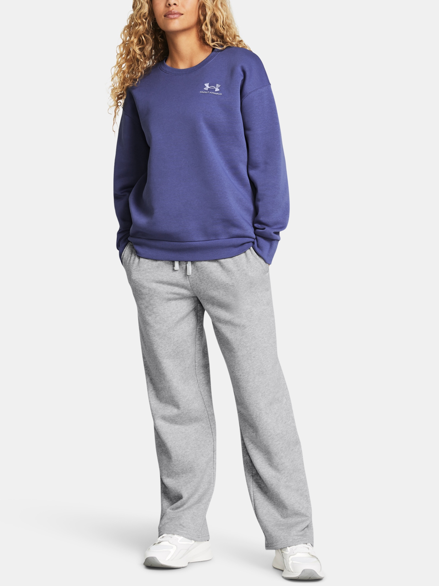Under Armour Sportovní kalhoty Ua Rival Flc Straight Pant-GRY