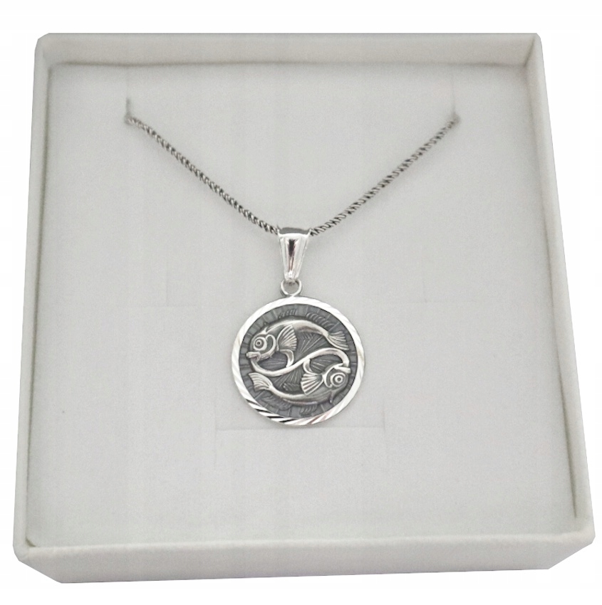 

Srebrny naszyjnik znak zodiaku Ryby 925
