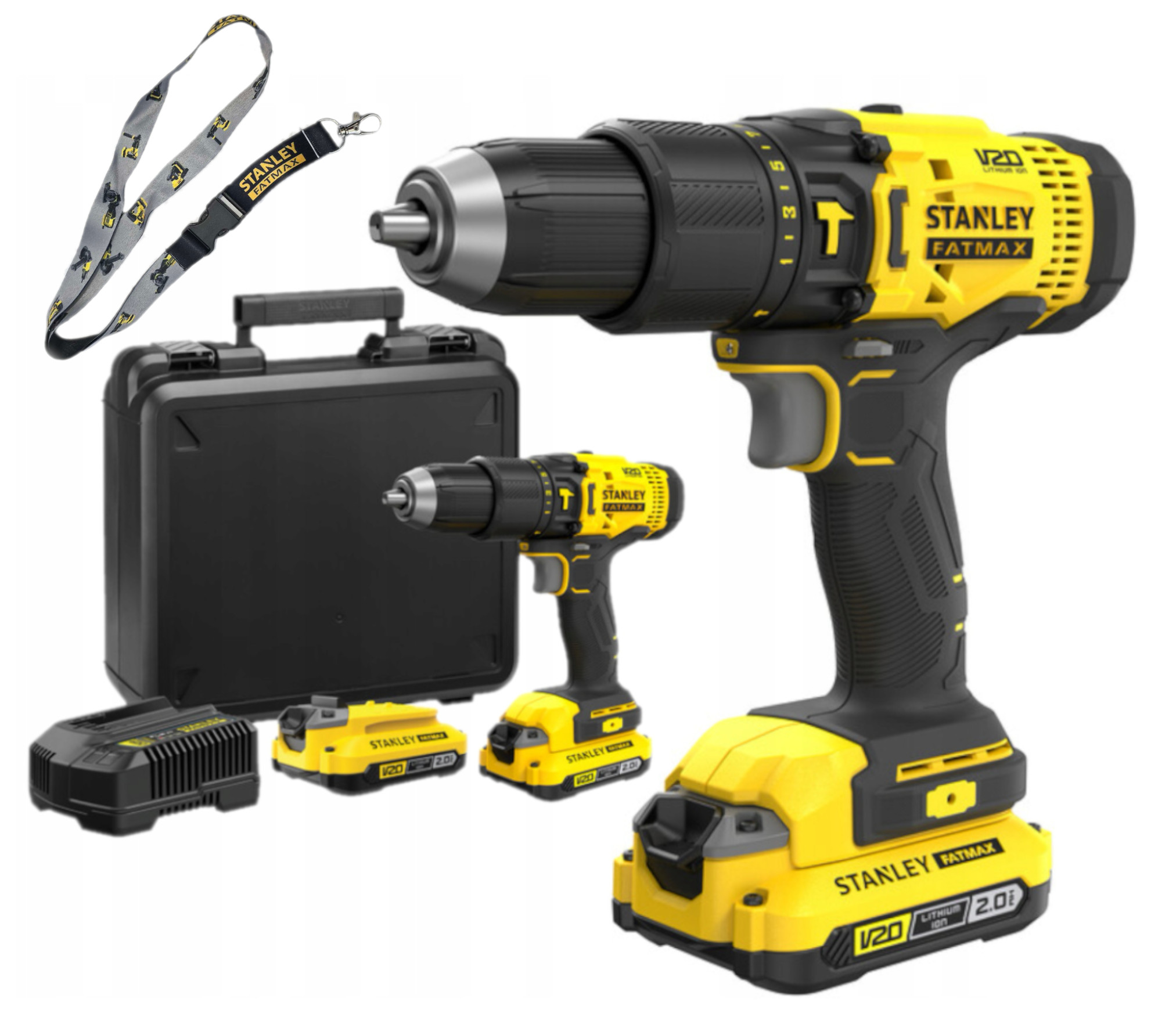 Stanley Fatmax Aku Vrtačka s příklepem 18V 2x2,0Ah kufr SFMCD711D2K