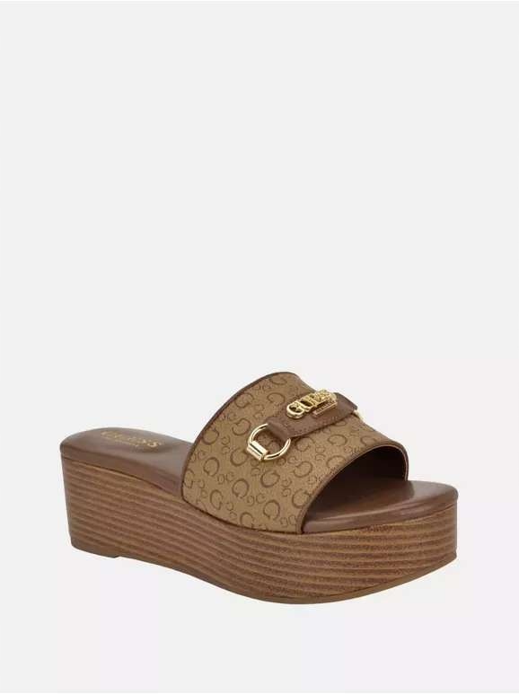 Guess dámské pantofle,nazouváky na platformě Matties hnědé 38,5