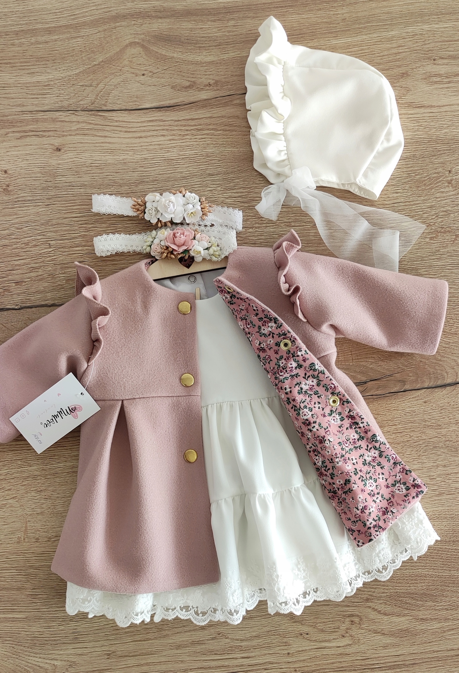 Sukienka do chrztu Angela 86 jasny ecru Rozmiar 86