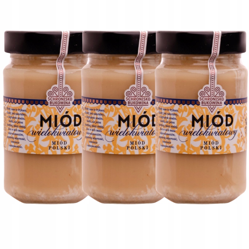 Med mnohokvětý 240 ml/315 gramů Schronisko Bukowina – sladká chuť