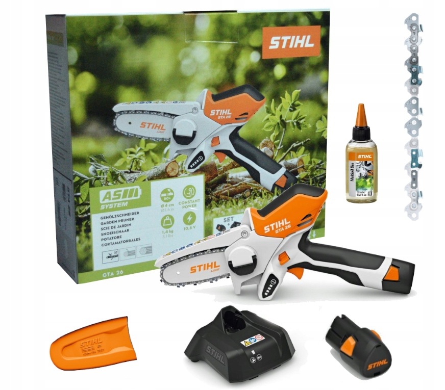 Stihl Gta 26 Pilarka Do Gałędzi Ogrodowa Z Akumulatorem AS2 I Ładowarką AL1