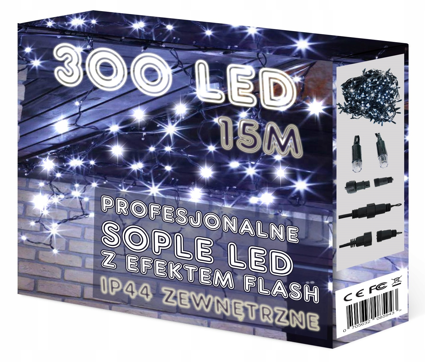 

Sople 300 Led Profesjonalne Grube Kurtyna Flash