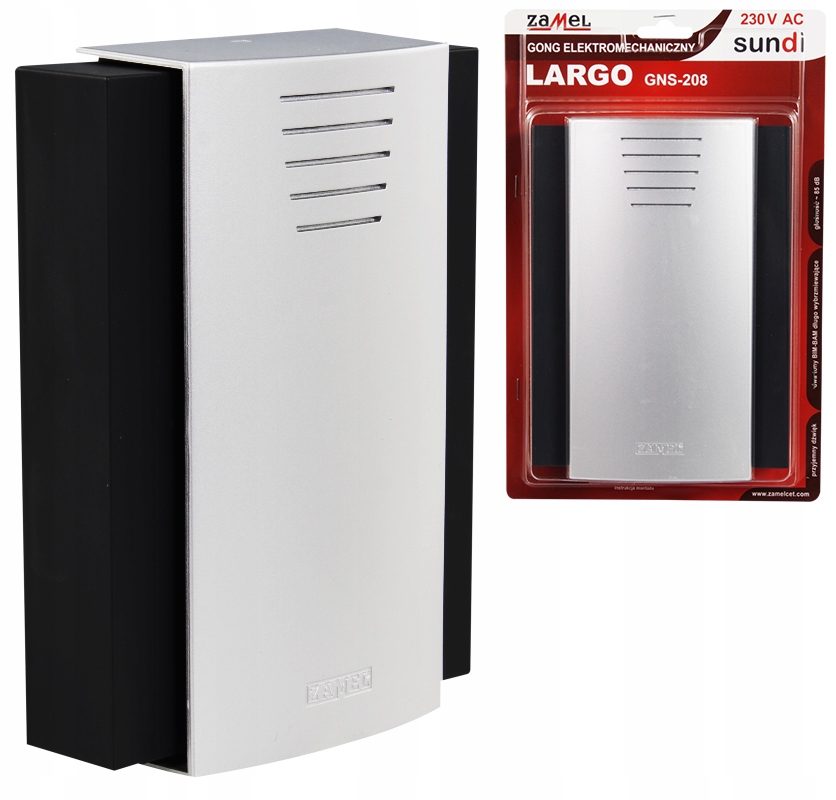 

Dzwonek Do Drzwi dwutonowy 230V gong Bim-bam black