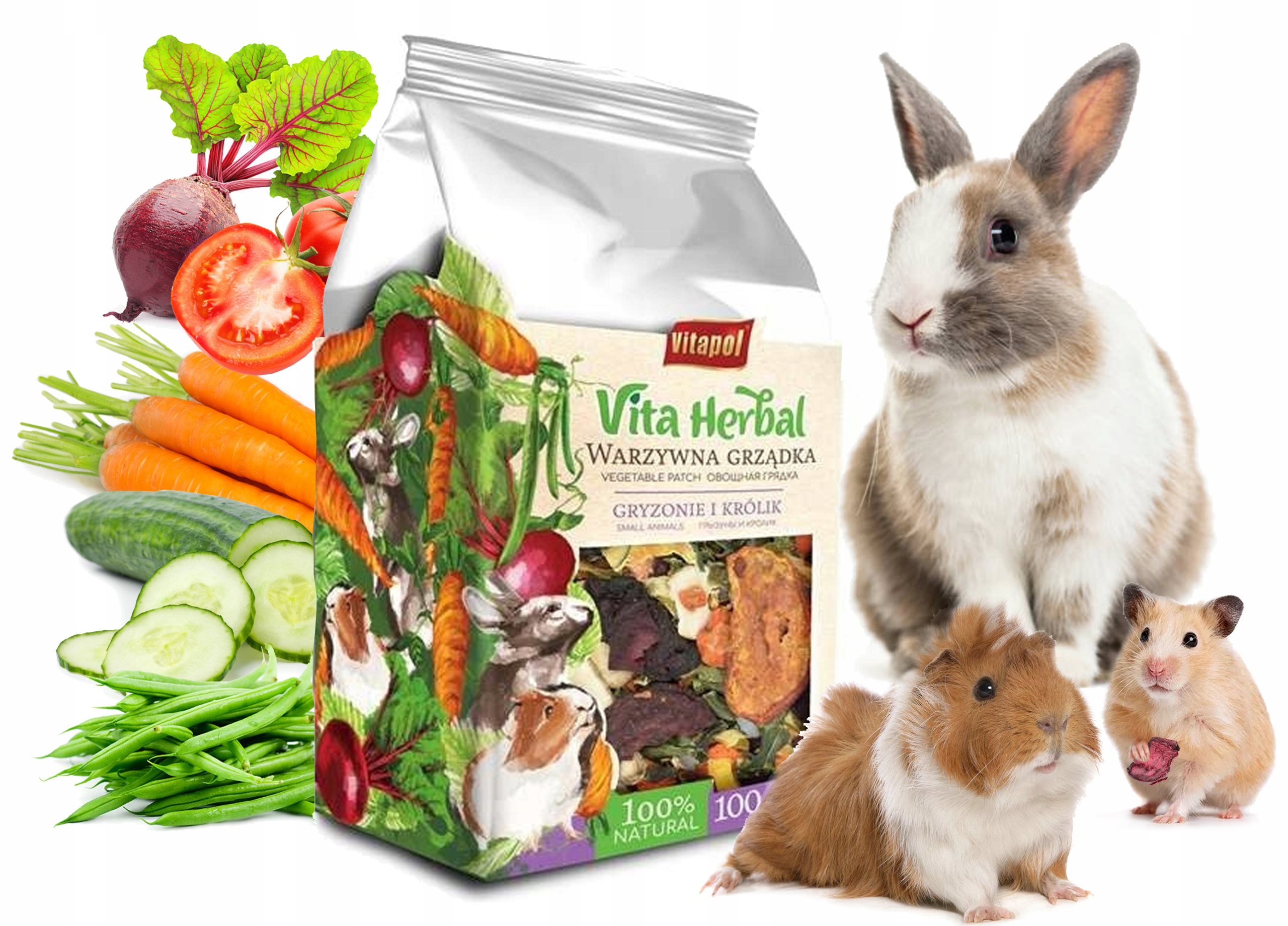 POKARM KARMA WARZYWNA DLA KRÓLIKA CHOMIKA ŚWINKI