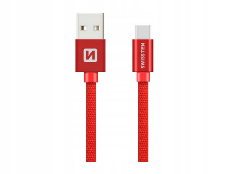 Kabel Swissten Usb Usb typ C 1,2 m červený