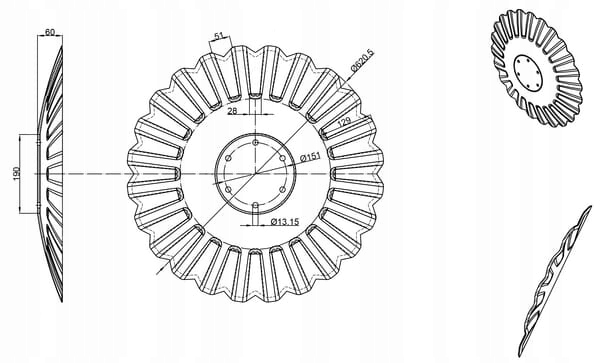 Talíř brány Agresiv 620x6 KM060371N