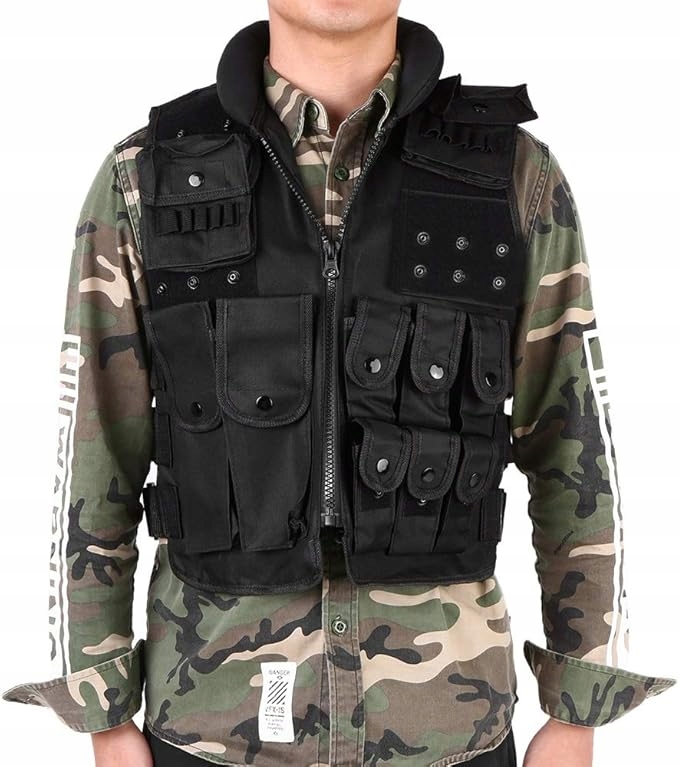 Kamizelka taktyczna wojskowa ochronna Airsoft paintball Asg kieszenie