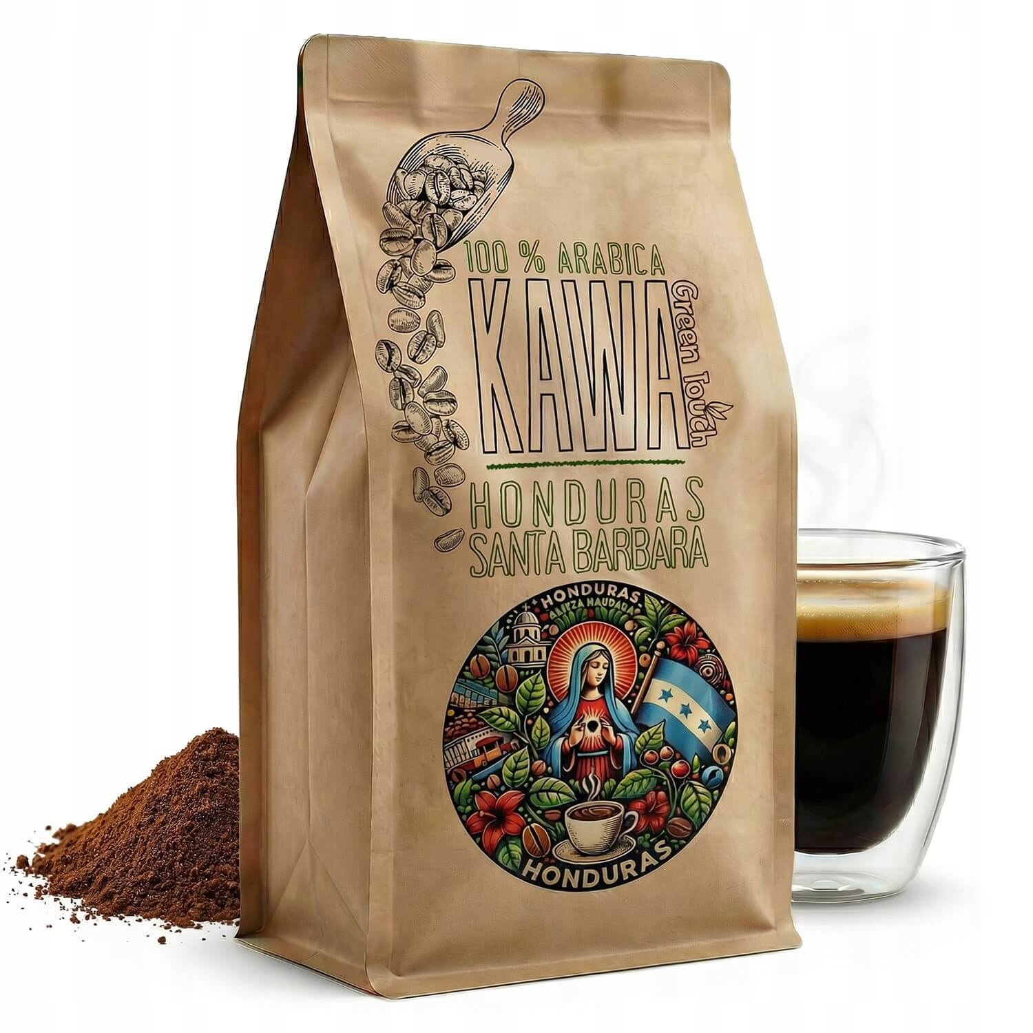 mletá káva Honduras Santa Barbara 100% arabica čerstvá 1 kg Green Touch