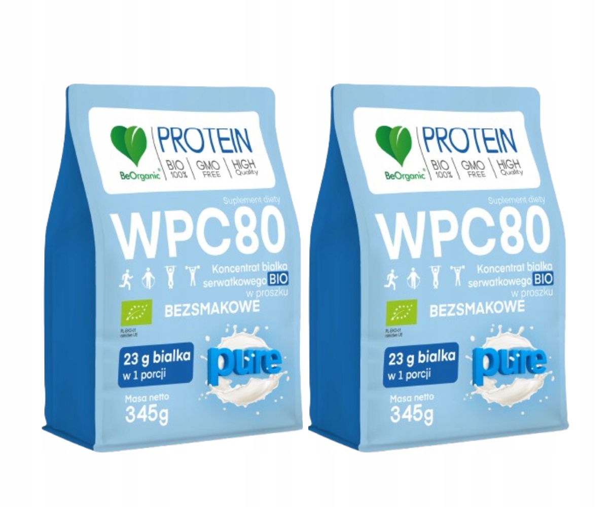 BeOrganic Wpc 80 2 x Bio protein v prášku bez příchuti Fit Apetit Kosti