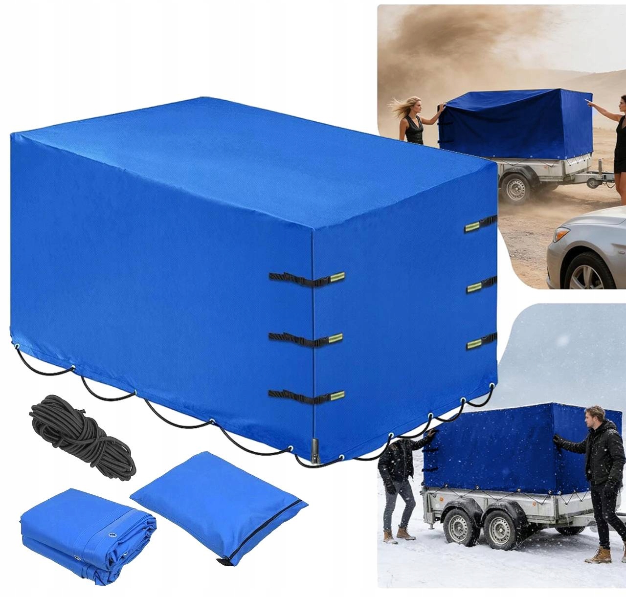Plachta 600D Pvc Pro Automobilové Přívěsy Obal Lanko 210x114x110cm