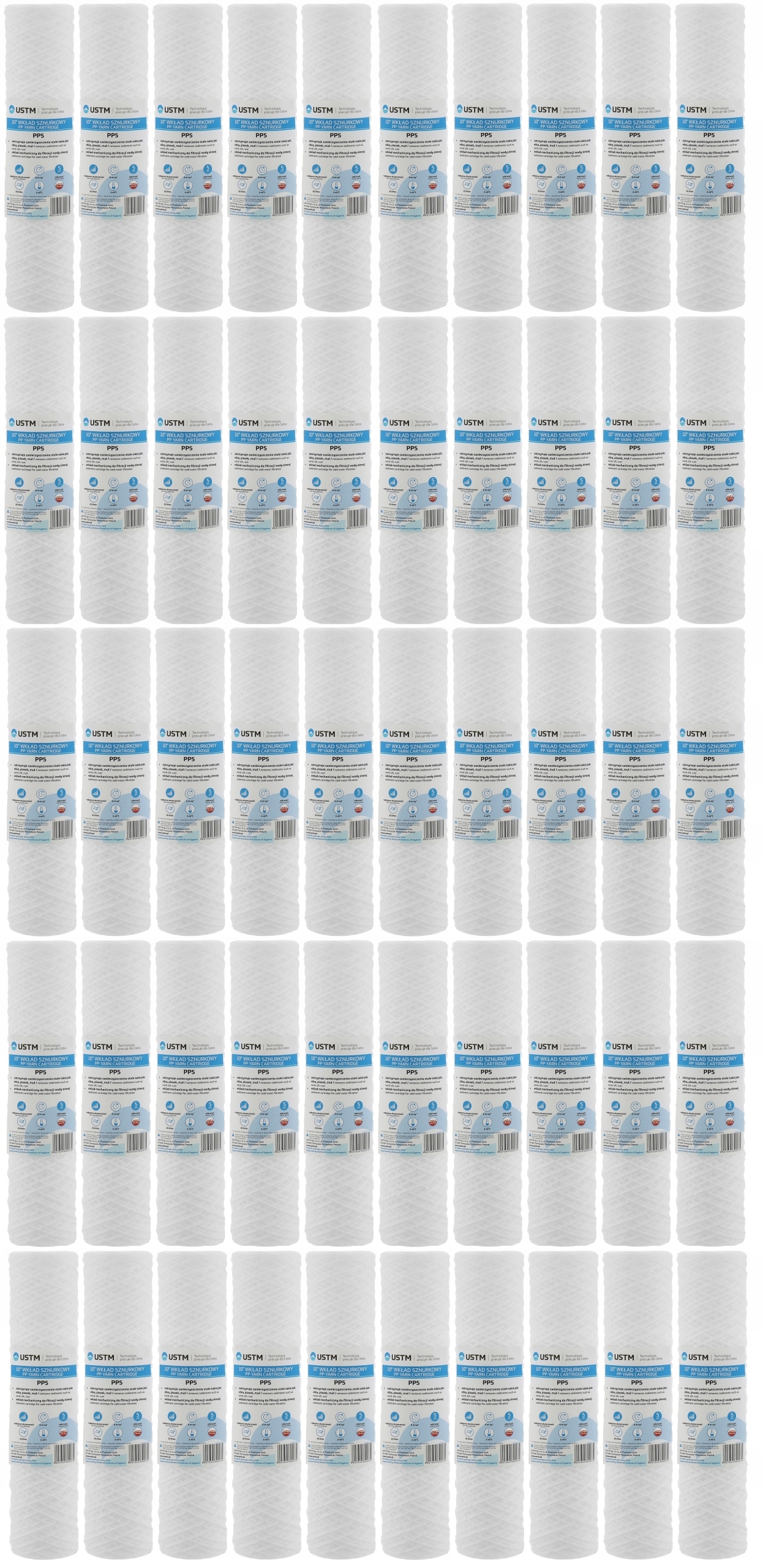 50 x Filtr na vodu, filtrační vložka 10" 5 mikronů Ustm
