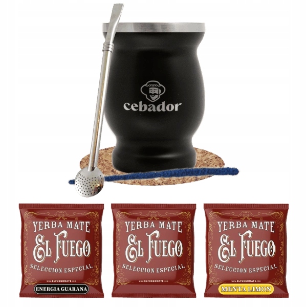 Sada Yerba Mate Vzorky El Fuego 3x50g Termomatické Matero TermoMate Bombilla