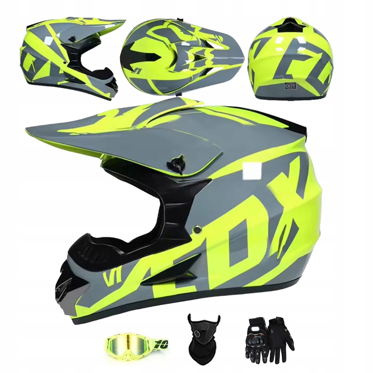 Motocyklová Přilba Lehká Enduro Quada Brýle Rukavice Maska XL