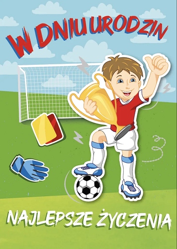 

Kartka urodzinowa dla chłopca piłkarza extra GM909