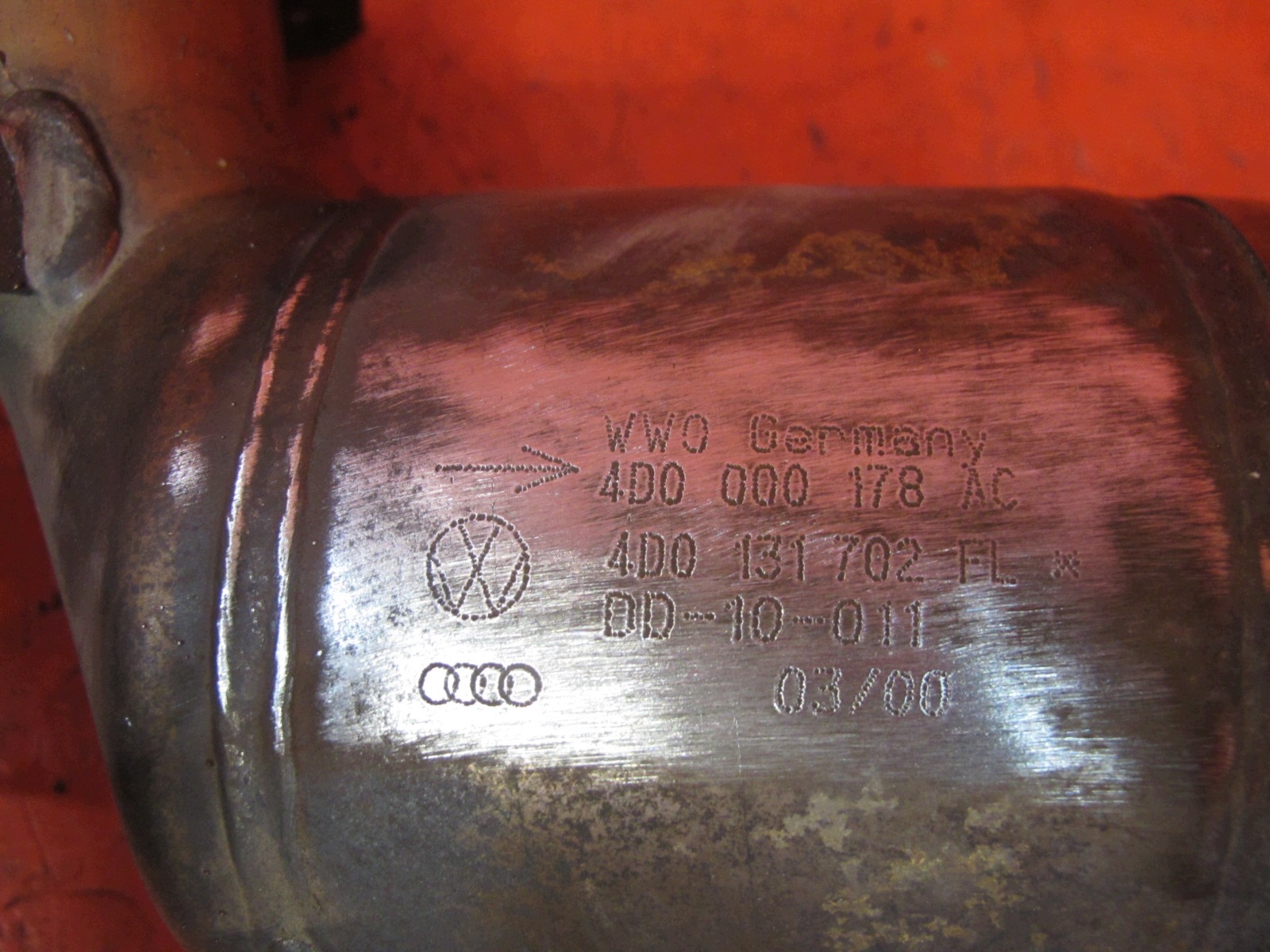 AUDI A6 C5 4B 4B2 2.5 TDI AKE catalyst 4D0000178AC 4D0131702FL