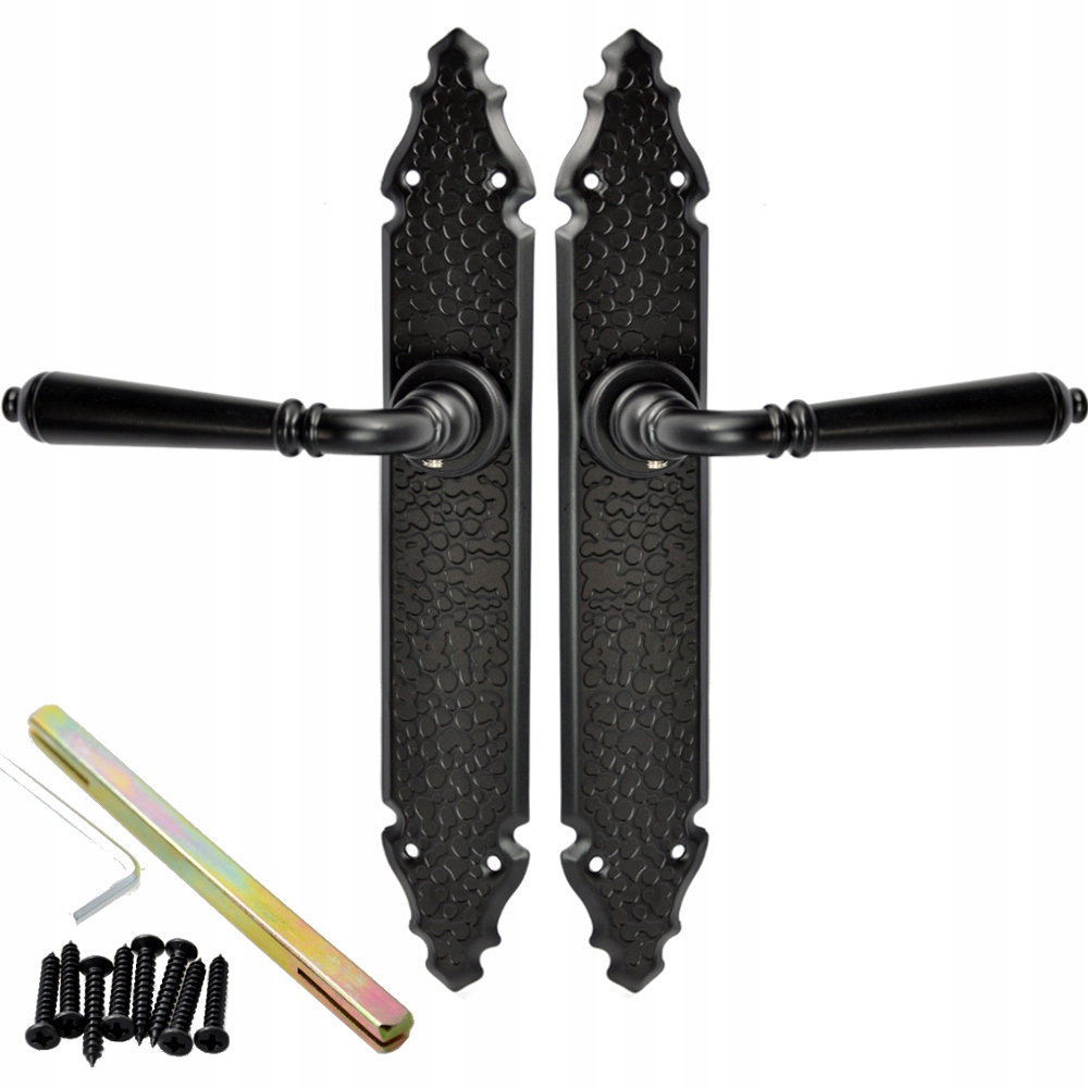 KLAMKA DRZWIOWA CZARNA LOFT RETRO KUTA DO BRAMY Marka Handmet