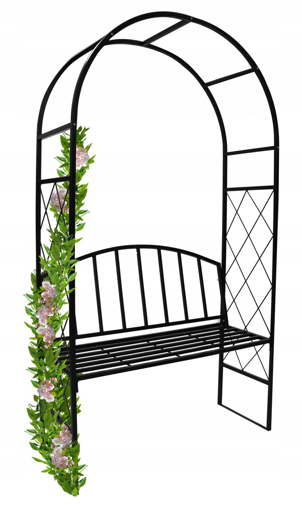 PERGOLA OGRODOWA Z ŁAWKĄ 115 x 45 x 208 CM *9529