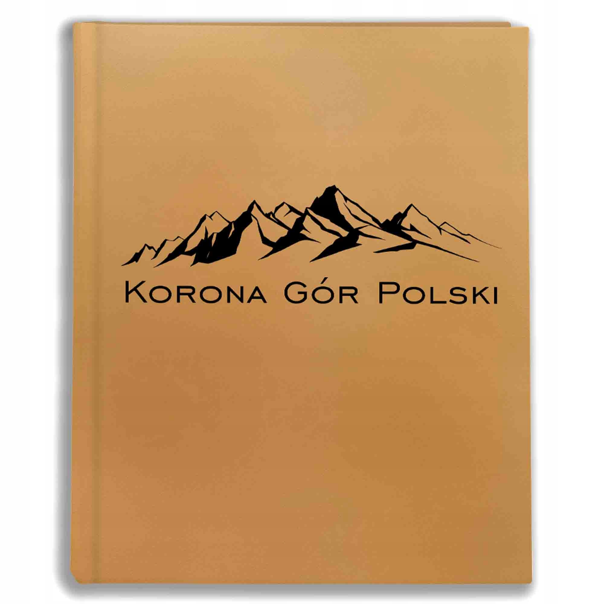 Album tradycyjny 60 stron 19,5x26 złota skóra, Korona gór Polski