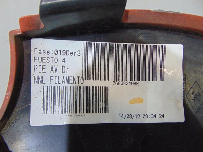 PLASTIK OSLONA PRAWA RENAULT TWIZY 12R 768G82498R Part number 768G82498R