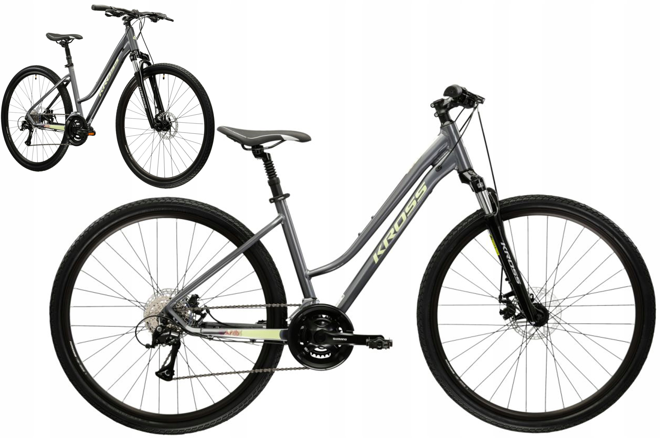 Rower 28" Crossowy Kross Evado 3.0 rama M 17" szary zielony R25