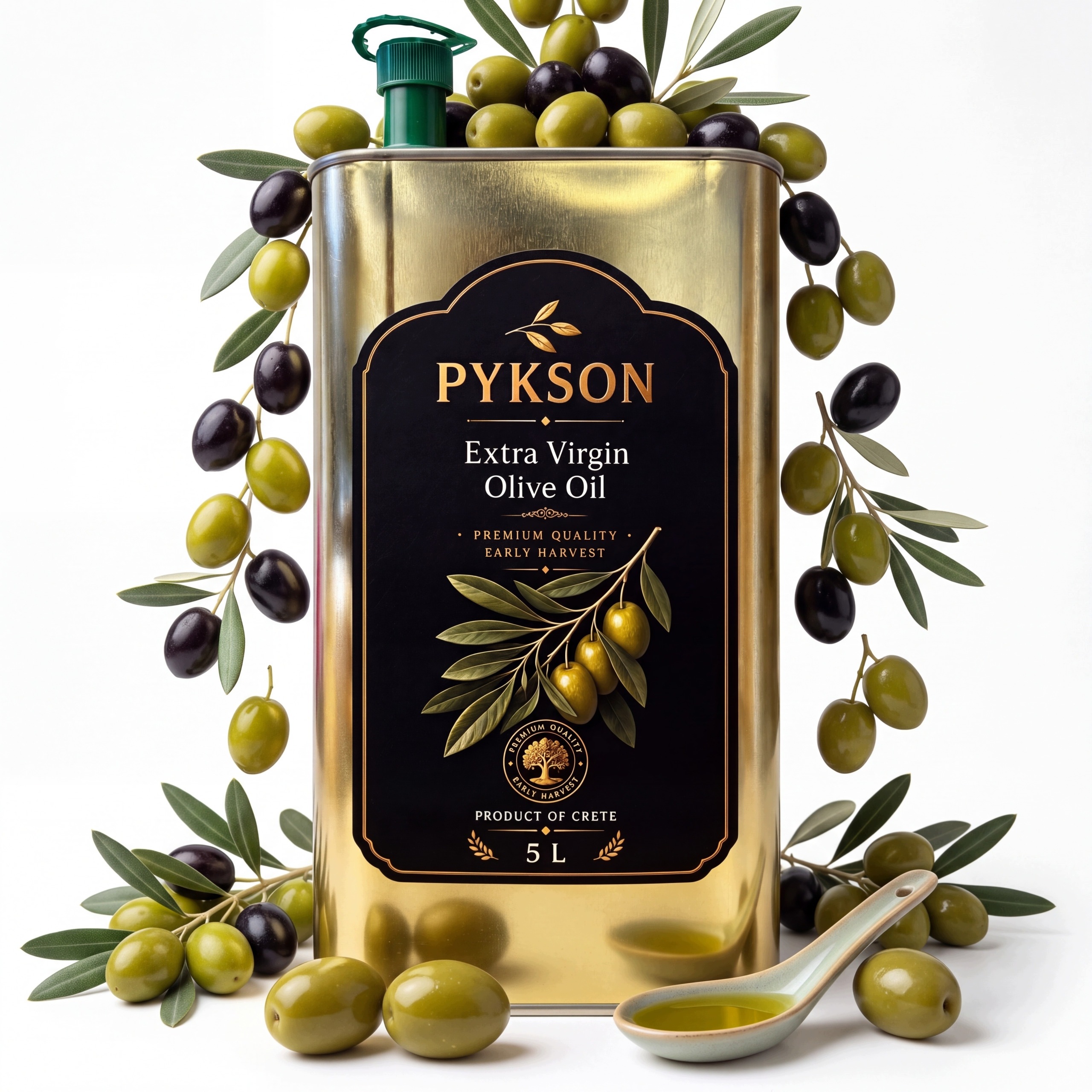 Řecký Extra panenský olivový olej Čerstvý Bio Pykson Premium 5L
