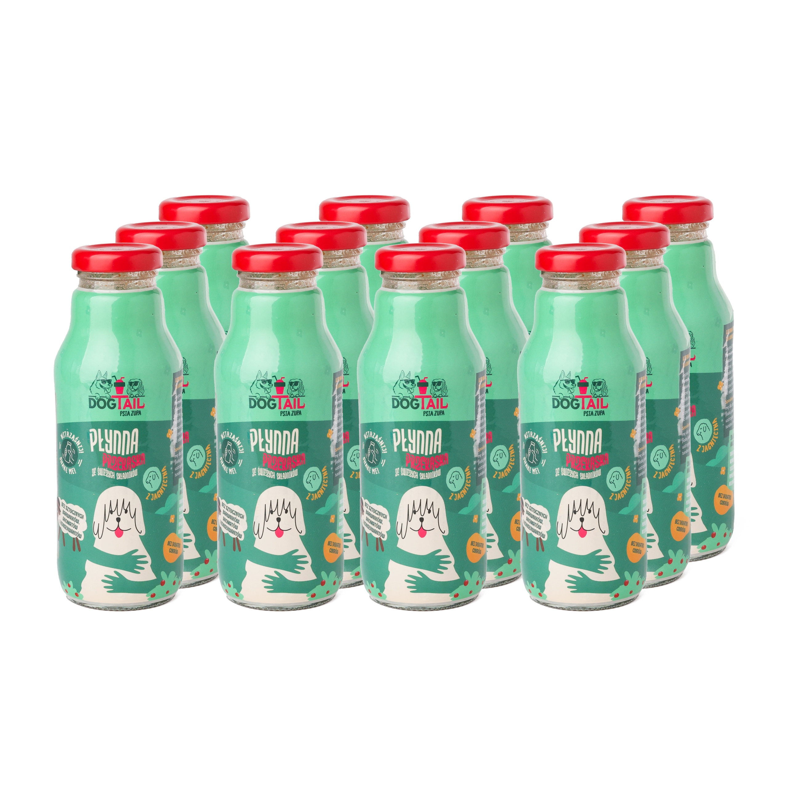 Levně Dogtail s jehněčím masem – sada 12 Ks – tekutá svačinka pro psy – psí polévka