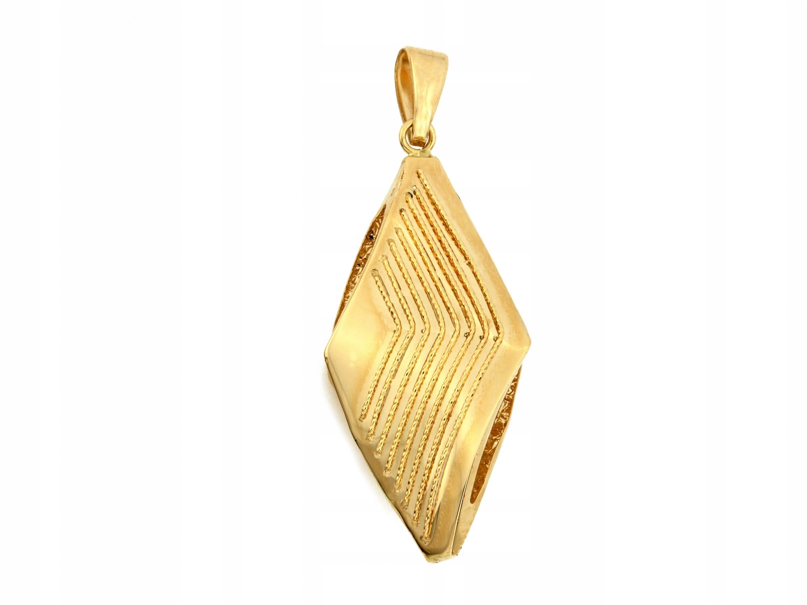 Zlatý přívěsek 585 elegantní vzor Velký tuhý 2.29g prolamovaný Romb dárek