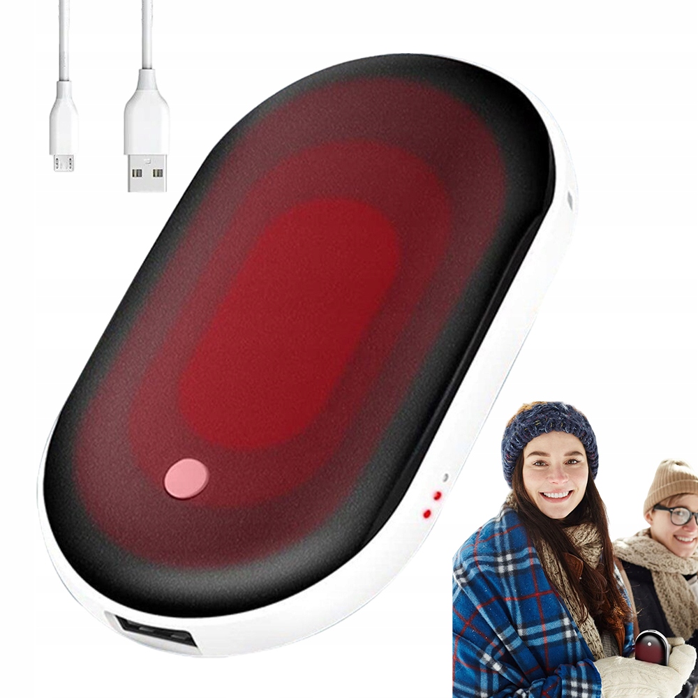 Elektryczny Ogrzewacz Do Rąk Heatbank Dłoni Power Bank Usb 5200mAh Czarny