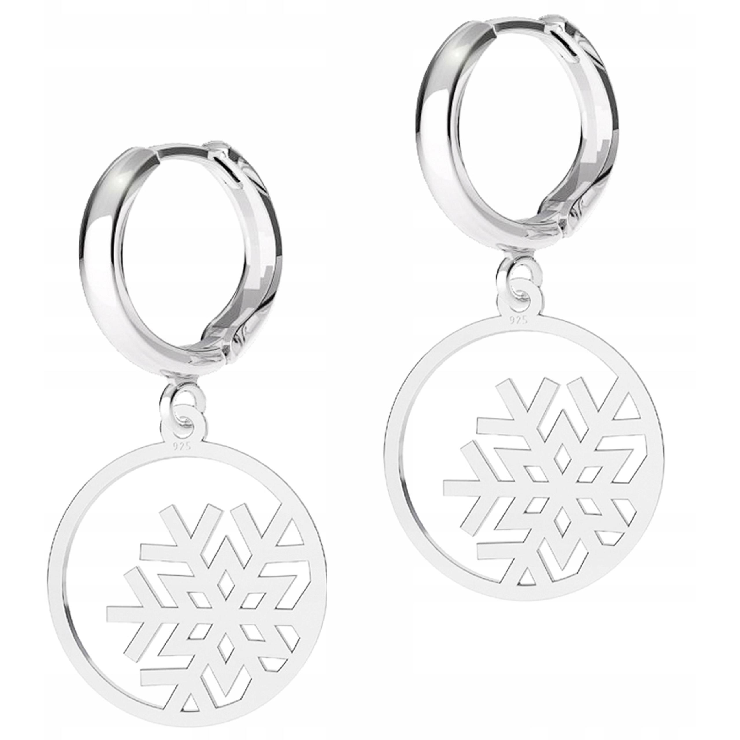 Stříbrné Náušnice Sněhové vločky Sněhové Vločky Zima Sněhurky Sníh Stříbro 925