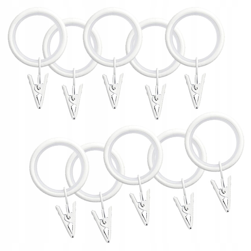 

10 Sztuk ciche żabki białe do karniszy 19 mm